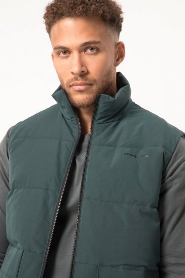 STHUGE 821232 Quiltet vest med glidelås Olivengrønn - Jakker - Store jakker - 2XL-12XL