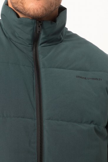 STHUGE 821232 Quiltet vest med glidelås Olivengrønn - Jakker - Store jakker - 2XL-12XL