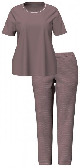 Ulla Popken 821244 Prikkete pyjamas Brun - Pyjamas/Loungewear - 