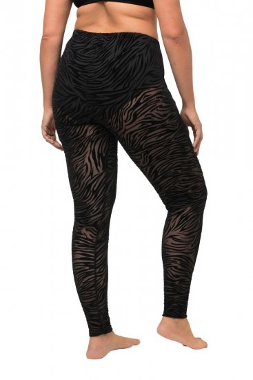 Ulla Popken 822286 Dyremønstrede strømpeleggings Svart - Strømpebukser & sokker - 