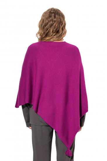 Ulla Popken Knit Pointed Hem Poncho Berry - Hettegensere og collegegensere - 