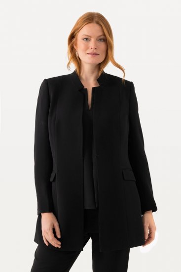 Ulla Popken 823318 Blazer med ståkrage Svart - Blazere - Blazere i store størrelser for dame