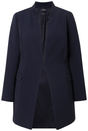 Ulla Popken 823318 Blazer med ståkrage Mørkeblå - Blazere - Blazere i store størrelser for dame