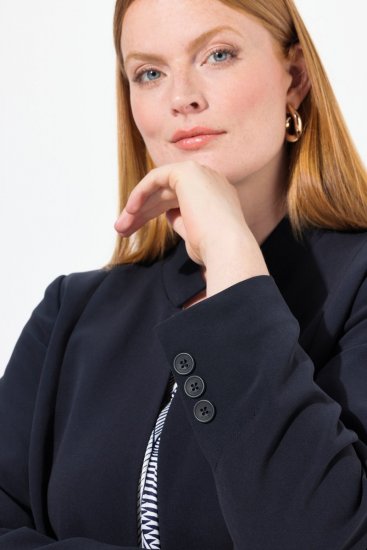 Ulla Popken 823318 Blazer med ståkrage Mørkeblå - Blazere - Blazere i store størrelser for dame