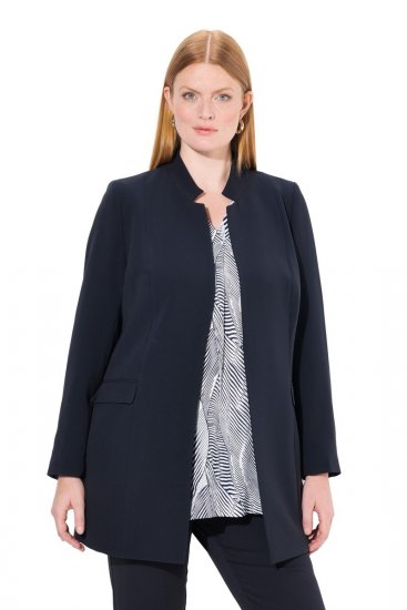 Ulla Popken 823318 Blazer med ståkrage Mørkeblå - Blazere - Blazere i store størrelser for dame