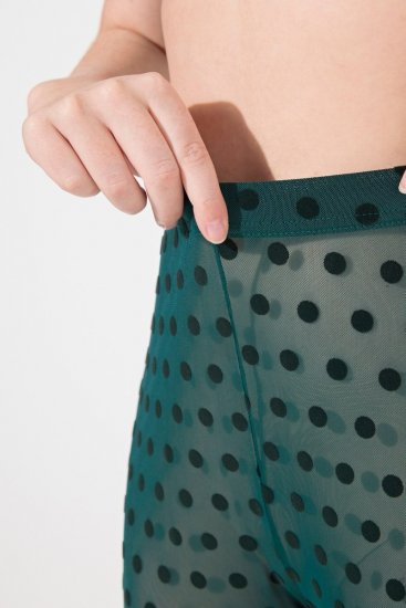 Ulla Popken 823383 Prikkete strømpeleggings Olivengrønn - Strømpebukser & sokker - 