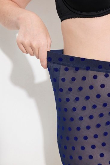 Ulla Popken 823383 Prikkete strømpeleggings Mørkeblå - Strømpebukser & sokker - 
