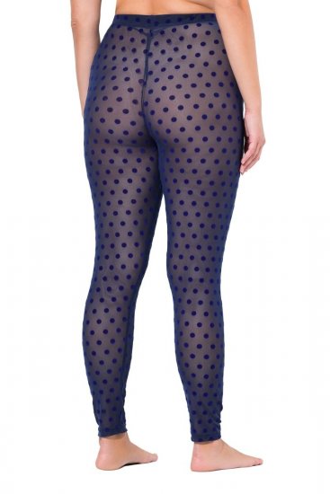 Ulla Popken 823383 Prikkete strømpeleggings Mørkeblå - Strømpebukser & sokker - 