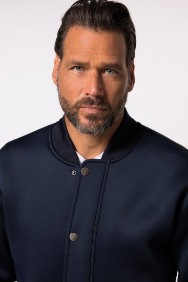 JP1880 College Jacket Scuba Fabric with Zipper Navy - Jakker - Store jakker - 2XL-12XL