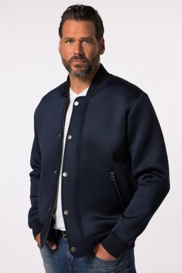 JP1880 College Jacket Scuba Fabric with Zipper Navy - Jakker - Store jakker - 2XL-12XL