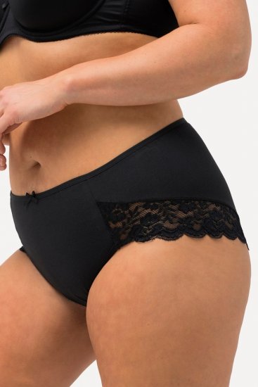 Ulla Popken 824106 Truser med blonder 2-pakning Svart - Truser - 