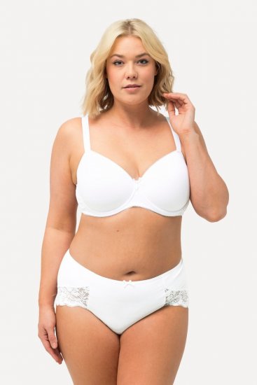 Ulla Popken 824106 Boksertruser med blonder 2-pakning Hvit - Truser - 