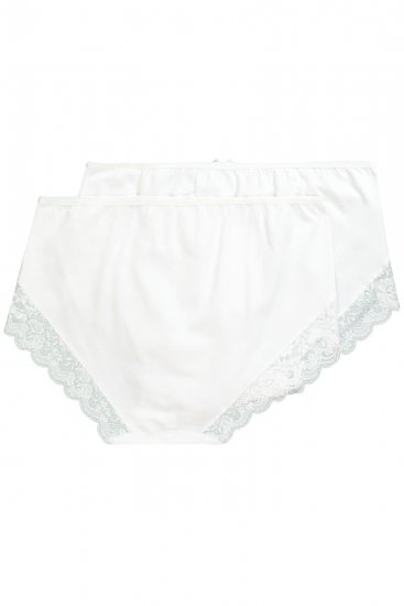 Ulla Popken 824106 Boksertruser med blonder 2-pakning Hvit - Truser - 