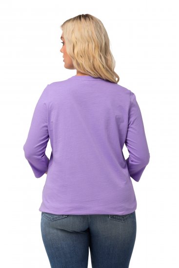 Ulla Popken Horticultural Graphic Floral Tee Pale Lilac - Trykket T-skjorter for dame - 