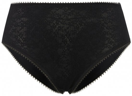Ulla Popken 825790 Blomstrete truser med blonder Svart - Truser - 