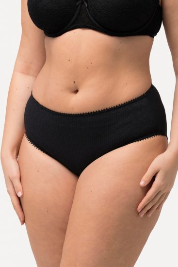 Ulla Popken 825790 Blomstrete truser med blonder Svart - Truser - 