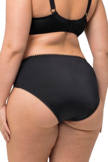 Ulla Popken 825790 Blomstrete truser med blonder Svart - Truser - 