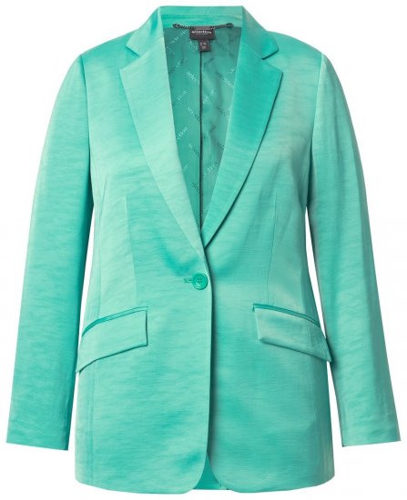 Ulla Popken 826161 Strukturert blazer Grønn - Blazere - Blazere i store størrelser for dame
