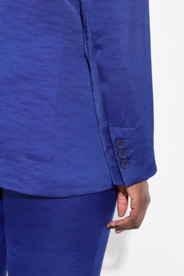 Ulla Popken 826161 Strukturert blazer med klafflommer Mørkeblå - Blazere - Blazere i store størrelser for dame