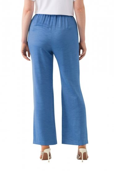 Ulla Popken 826163 Vide dressbukser Denimblå - Stoffbukser - Vide bukser til dame i store størrelser