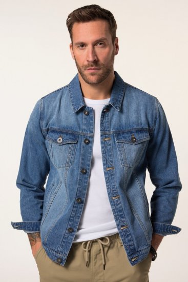 JP1880 826234 Jeansjakke med brystlommer Denimblå - Jakker - Store jakker - 2XL-12XL