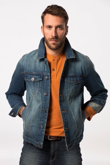JP1880 826234 Jeansjakke med brystlommer Indigoblå - Jakker - Store jakker - 2XL-12XL