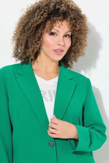 Ulla Popken 826487 Oversized blazer med klafflommer Smaragdgrønn - Blazere - Blazere i store størrelser for dame
