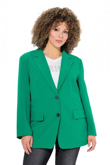 Ulla Popken 826487 Oversized blazer med klafflommer Smaragdgrønn - Blazere - Blazere i store størrelser for dame