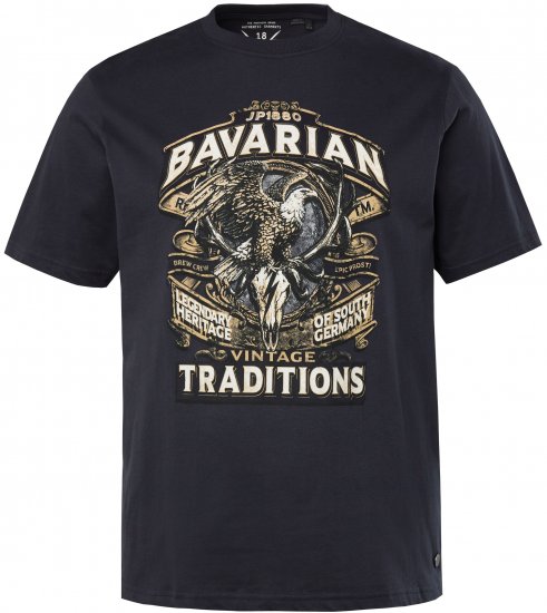 JP1880 Bavarian Design Vintage Looking T-Shirt Navy Blue - T-skjorter - Store T-skjorter - 2XL-14XL