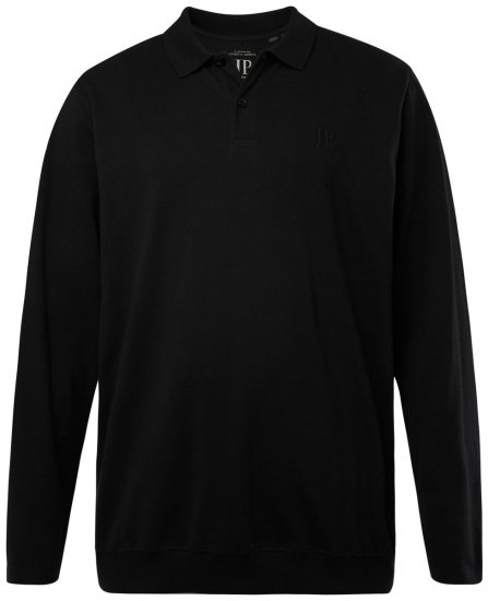 JP1880 827115 Langermet pikéskjorte med magepasning Svart - Polo- & piqueskjorter - Poloskjorte i store størrelser - 2XL-8XL