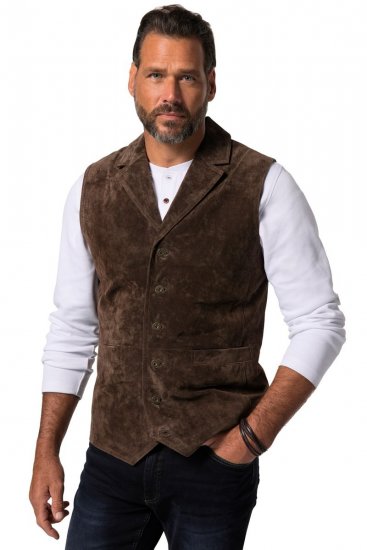 JP1880 827437 Semskevest med slag Mørkebrun - Dresser og blazere - Dresser i store størrelser