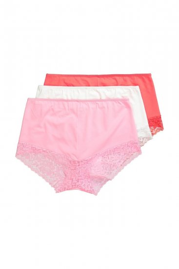 Ulla Popken 827465 Hipstertruser med blonder 3-pakning Rosa - Truser - 