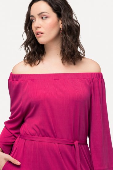 Ulla Popken 827740 Jerseykjole med 3/4-ermer Rosa - Midikjoler - Midikjoler i store størrelser