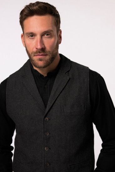 JP1880 828736 Tweedvest med strikket rygg Svart - Dresser og blazere - Dresser i store størrelser