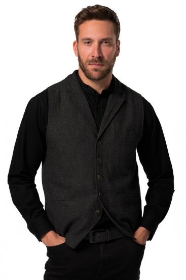 JP1880 828736 Tweedvest med strikket rygg Svart - Dresser og blazere - Dresser i store størrelser
