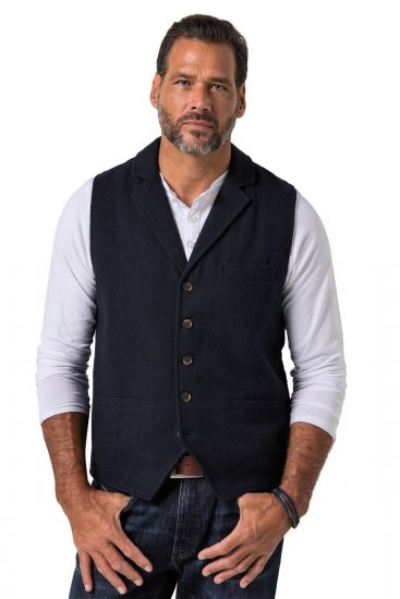 JP1880 828736 Tweedvest med strikket rygg Mørkeblå - Dresser og blazere - Dresser i store størrelser