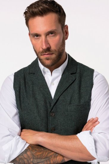 JP1880 828736 Tweedvest med strikket rygg Flaskegrønn - Dresser og blazere - Dresser i store størrelser