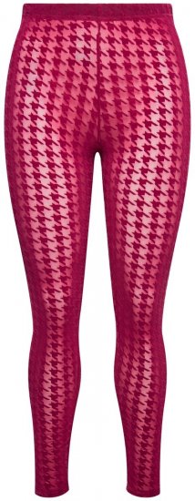 Ulla Popken 828982 Rutete strømpeleggings Bærrød - Strømpebukser & sokker - 