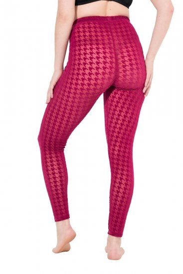 Ulla Popken 828982 Rutete strømpeleggings Bærrød - Strømpebukser & sokker - 