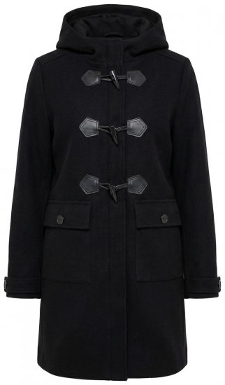 Ulla Popken 829347 Dufflecoat Svart - Frakker - Kåper i store størrelser
