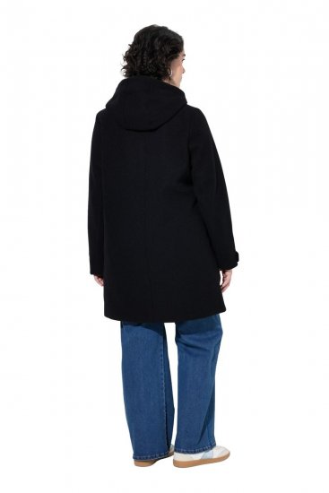 Ulla Popken 829347 Dufflecoat Svart - Frakker - Kåper i store størrelser
