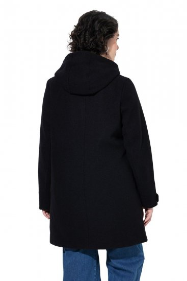 Ulla Popken 829347 Dufflecoat Svart - Frakker - Kåper i store størrelser