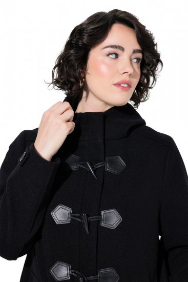 Ulla Popken 829347 Dufflecoat Svart - Frakker - Kåper i store størrelser