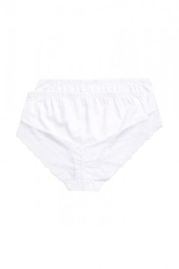 Ulla Popken 830094 Truser med blonder 2-pakning Hvit - Truser - 