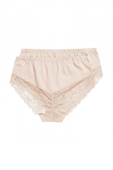 Ulla Popken 830094 Truser med blonder 2-pakning Beige - Truser - 