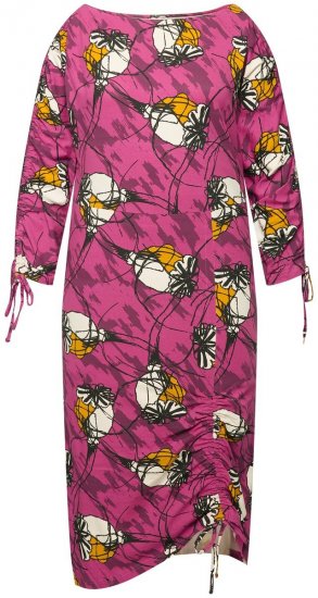 Ulla Popken 830151 Blomstret kjole Rosa - Maxikjoler - Maxikjoler for damer i store størrelser