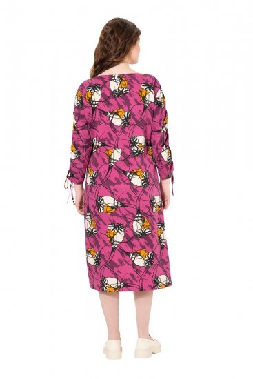 Ulla Popken 830151 Blomstret kjole Rosa - Maxikjoler - Maxikjoler for damer i store størrelser