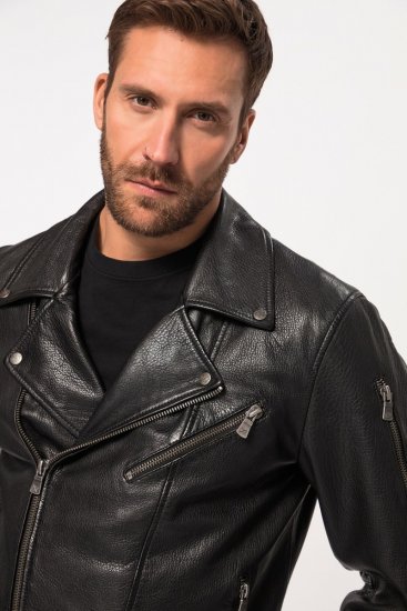 JP1880 830586 Bikerjakke i lammenappa Svart - Jakker - Store jakker - 2XL-12XL