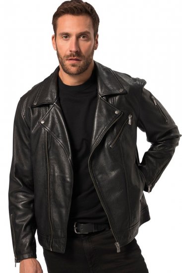 JP1880 830586 Bikerjakke i lammenappa Svart - Jakker - Store jakker - 2XL-12XL