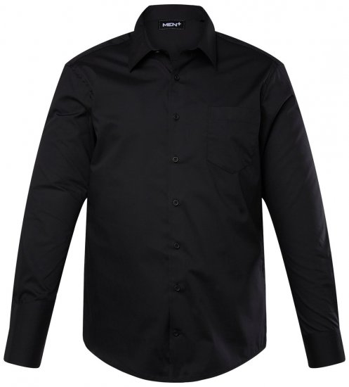 Men+ 753 Langermet Business-skjorte med klassisk krage Svart - Skjorter - Store skjorter - 2XL-8XL